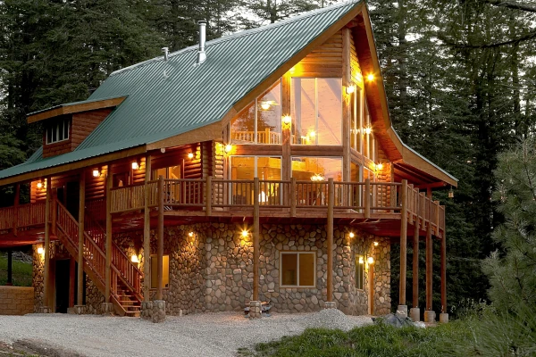 Cabin With Orange Lights